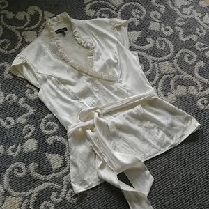 LE CHATEAU SILK PEPLUM TOP-SMALL